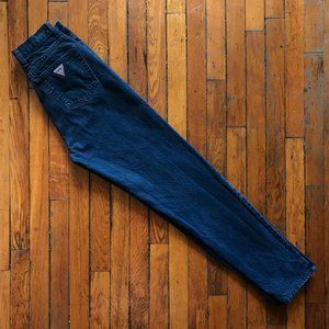 Vintage 80s Guess Jeans Georges Marciano Design Women Dark Blue High Waist Jeans